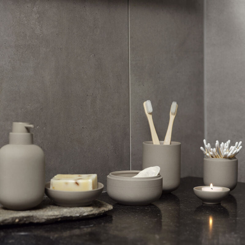 Zone Denmark Zahnbürstenhalter Sensu – Steingut, Ø7,4×9,5 cm, Taupe