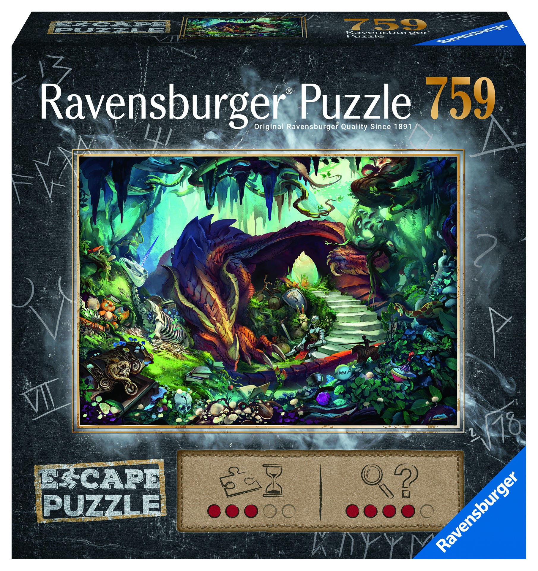 Ravensburger ESCAPE Im Drachenhöhle Puzzle – 759 Teile – 45,1 × 45,1 cm – ab 12 J.