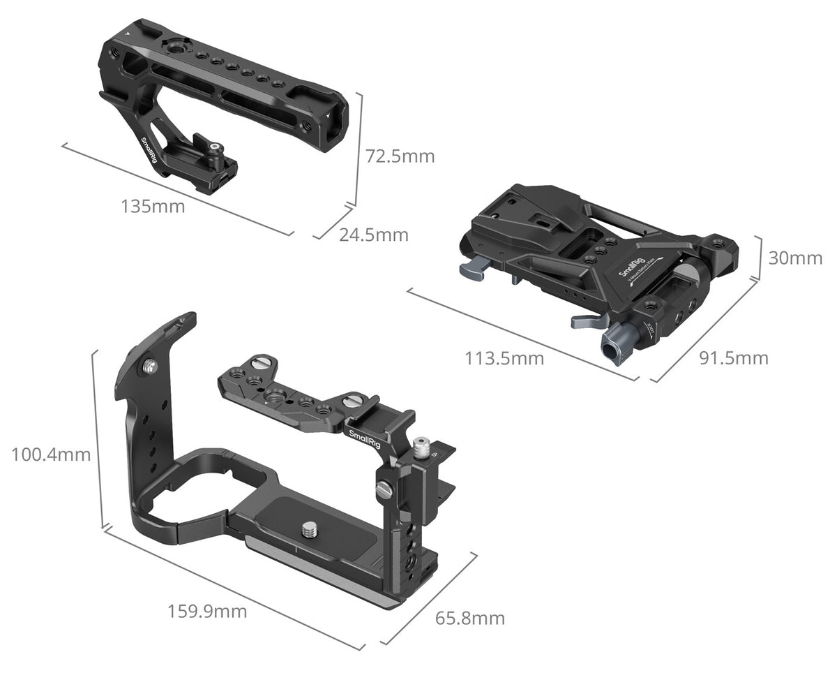 SmallRig 5589 Käfig – für Sony FX2 – Aluminium, Schwarz