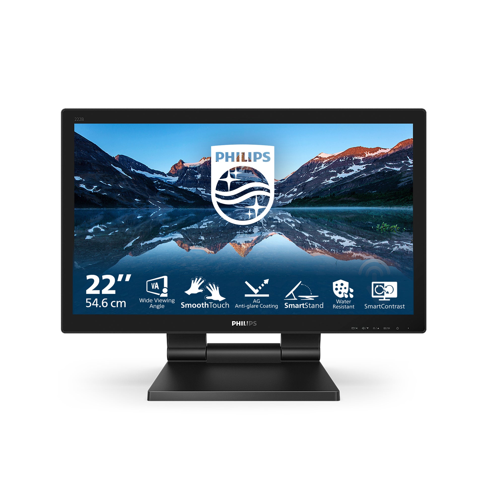 Philips 222B9TA/00 – Monitor, 21,5", 1920 × 1080 (Full HD), VA, Touch, 60 Hz, 250 cd/m², Schwarz