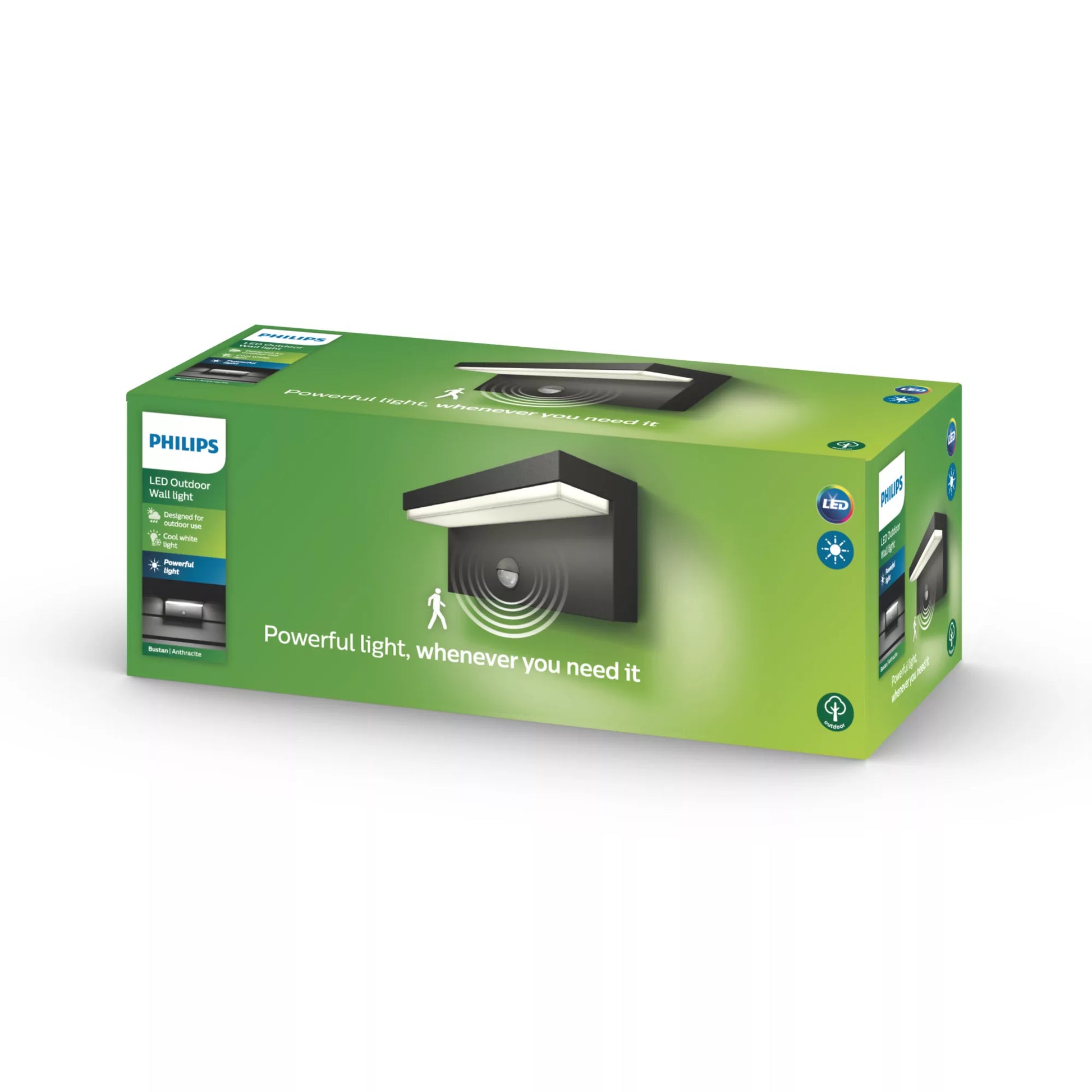 Philips by Signify Philips Aussenwandleuchte – 4000 K – IP44 – Netzbetrieb – mit Bewegungsmelder – Anthrazit – Aluminium/Synthetisch