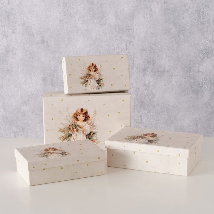Boltze Geschenkbox – Papier, Beige, Gold, Weiss – 4 Stk.
