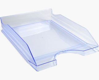 Exacompta Ecotray – Briefkorb für A4+, Kunststoff, blau transparent, 255 × 65 × 350 mm