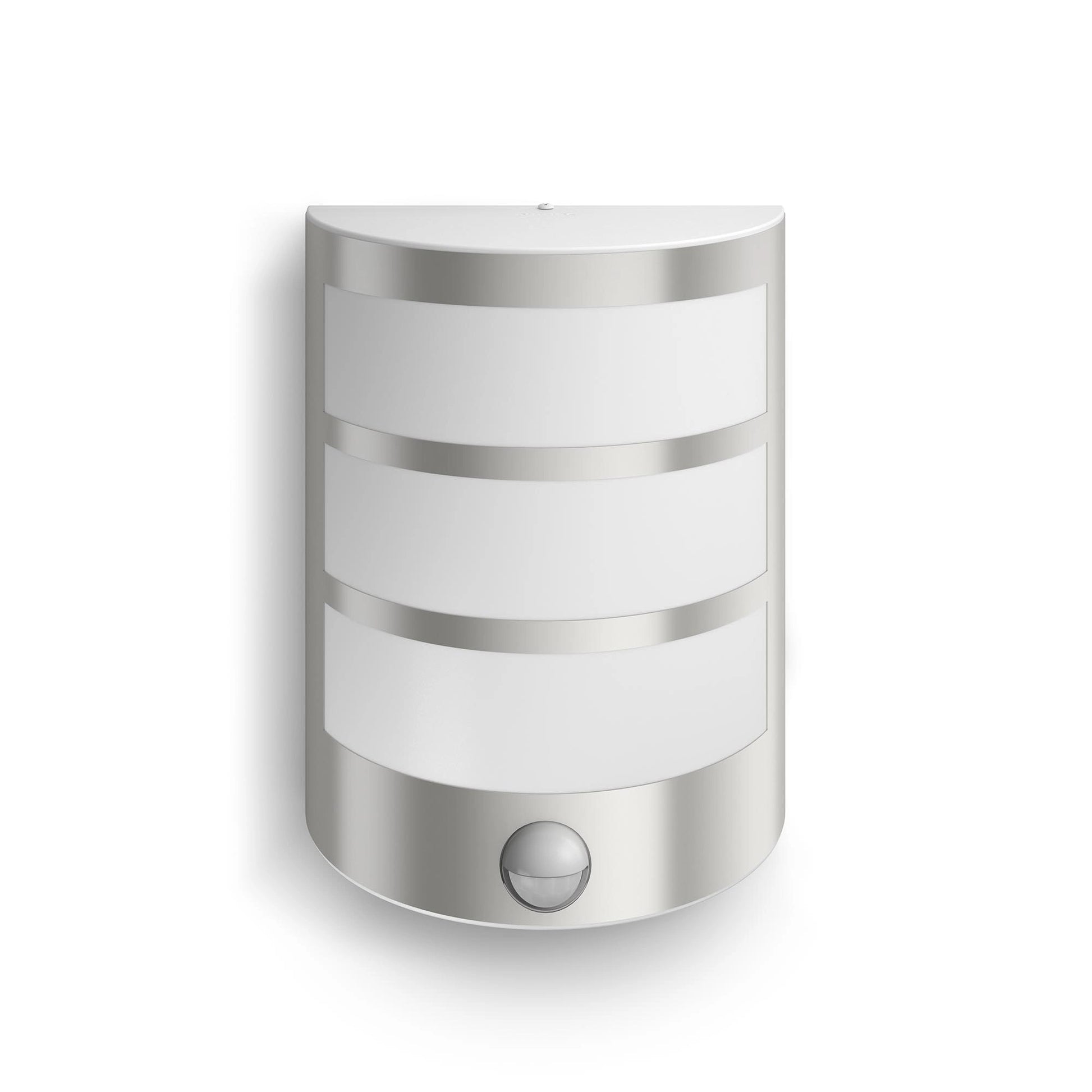 Philips by Signify Philips Aussenwandleuchte – Warmweiss, 2700 K – IP44 – Netzbetrieb – mit Bewegungsmelder – Silber, Edelstahl