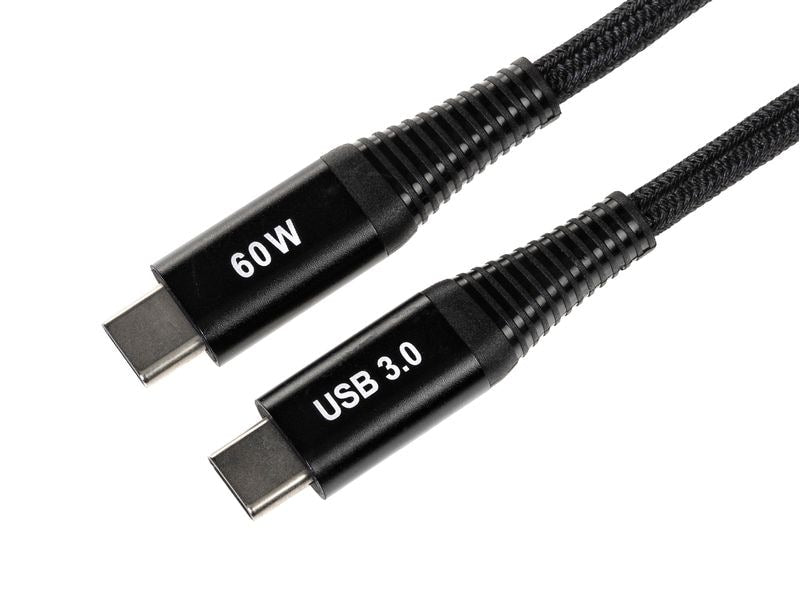 ONIT USB-C auf USB-C Kabel – USB 3.2 Gen 1 (5 Gbit/s) – 0,5 m – PD 60 W – Textilmantel – Schwarz