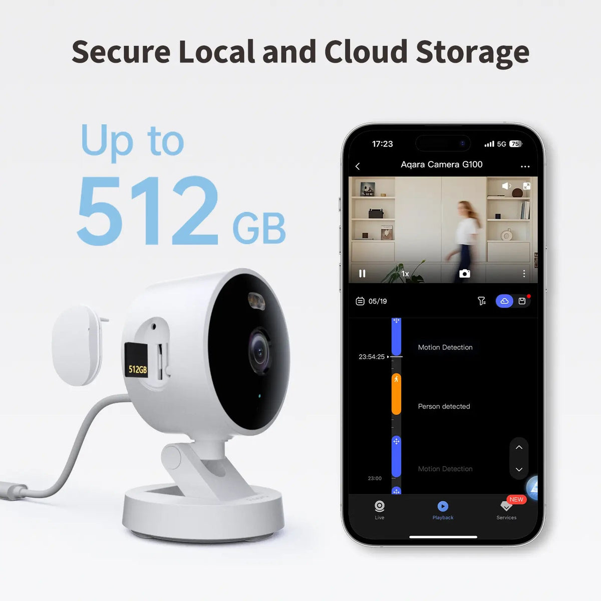 Aqara G100 IP-Sicherheitskamera – 3,69 MP, IP65, WLAN, Schwarz