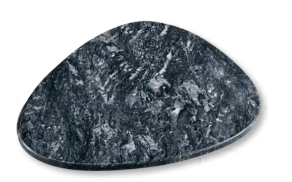 Kesper Dreieckige Servierplatte – 30 × 25 × 1,5 cm, Marmor, Schwarz/Grau