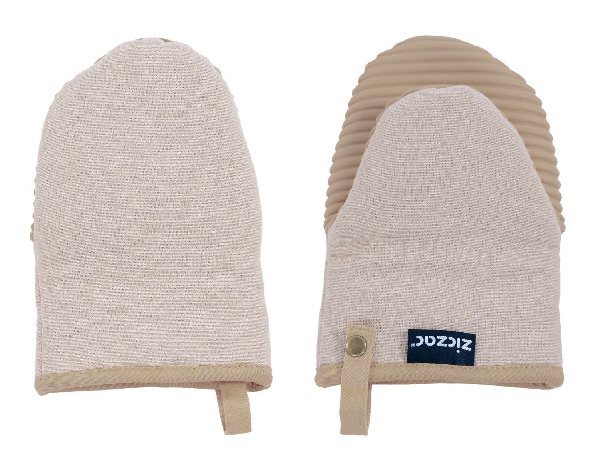 Tiseco Küchenhandschuh 14 × 21,5 cm, Baumwolle, Beige, 2 Stk.