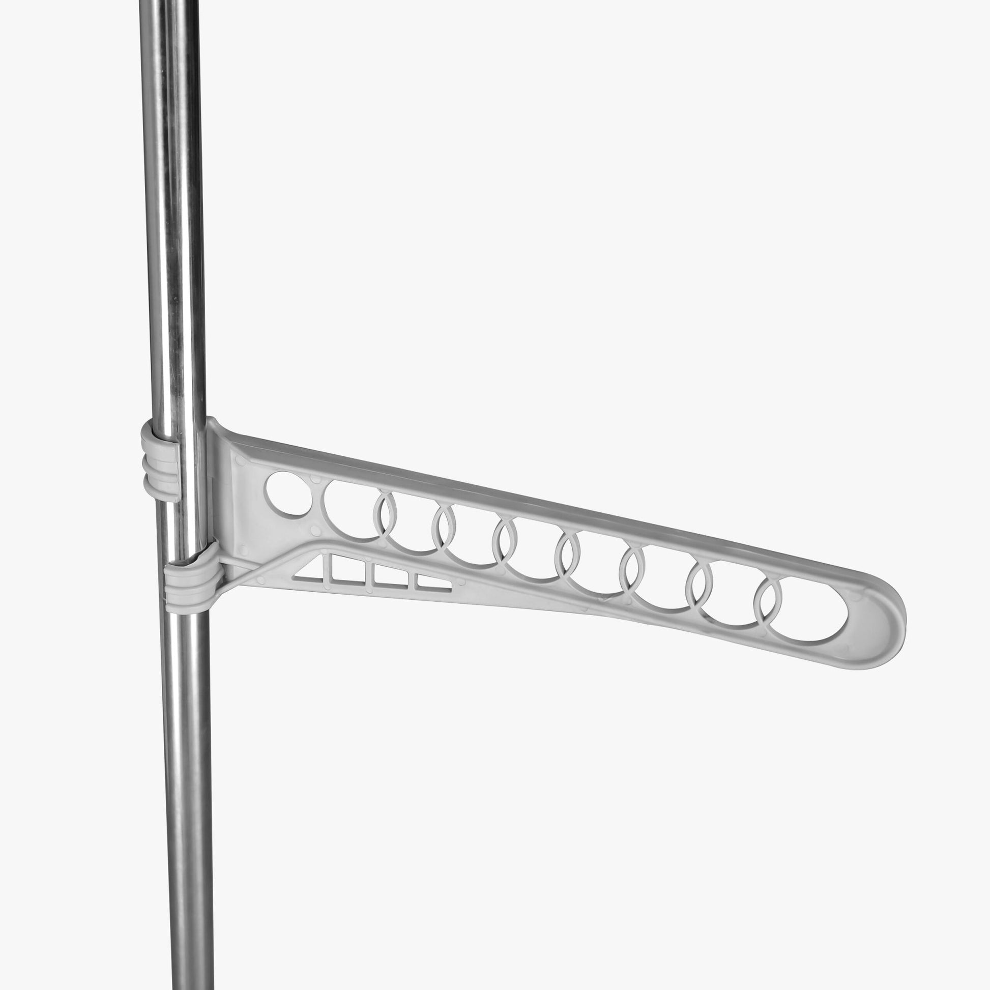 Relaxdays Wäscheständer – Leinenlänge 1100 cm – Edelstahl, Kunststoff – Weiss, Silber – 1 Stk.