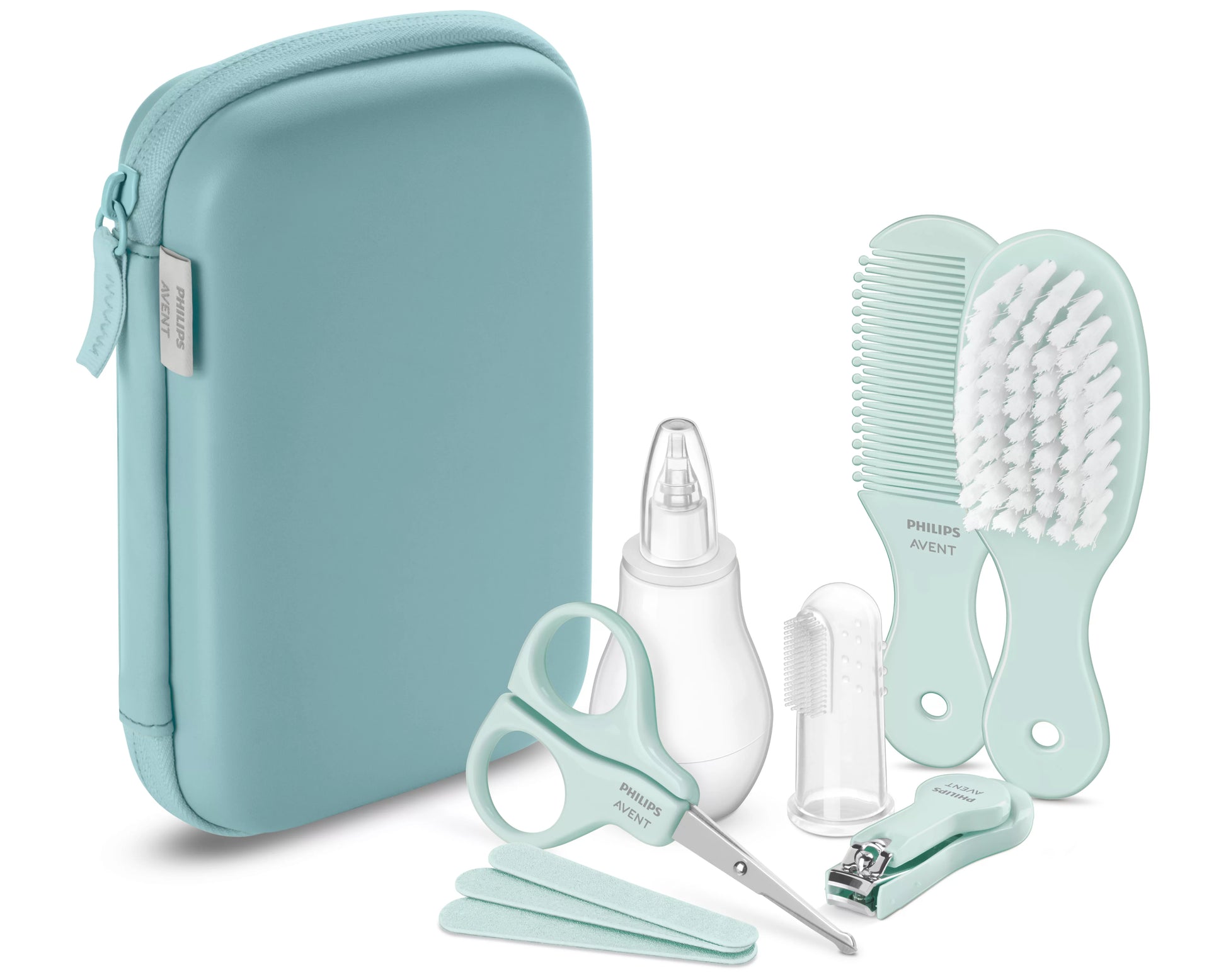 Philips AVENT Babypflege-Set – mit digitalem Thermometer, Nasensauger – 8 Stk – Blau