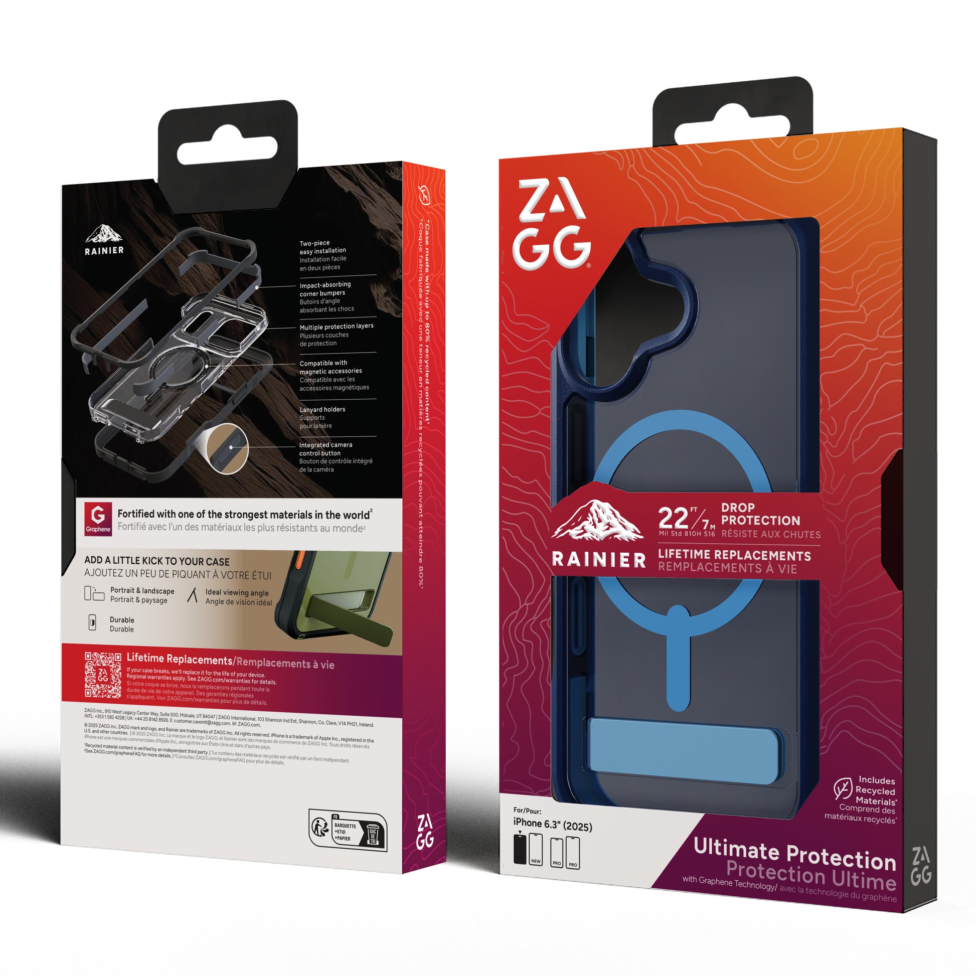 ZAGG Backcover Rainier Snap – für Apple iPhone 17 – Bryce Cobalt Horizon – Snap-/Lock-Verschluss