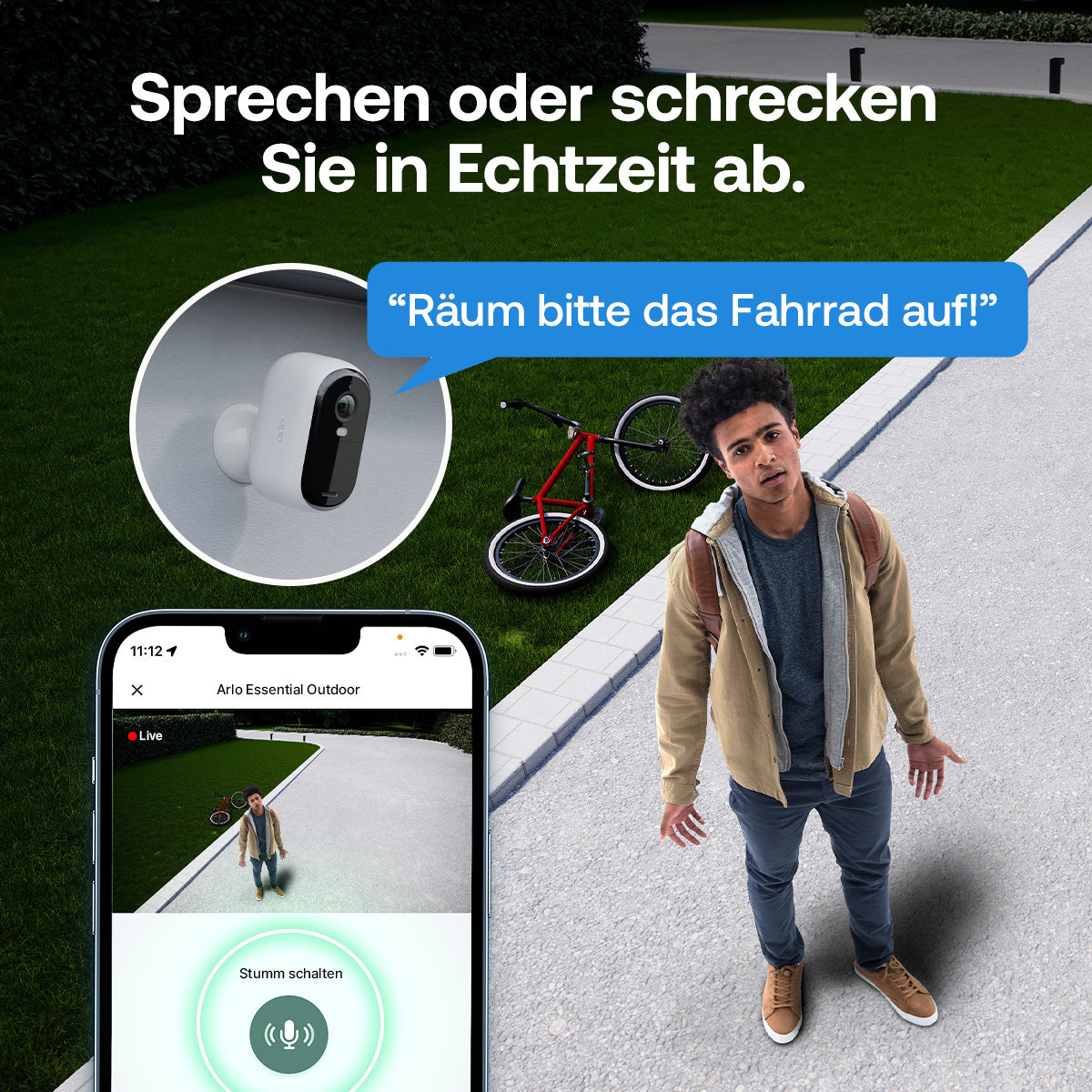Arlo VMK2380 Essential3 IP-Kamera – 2 MP, Full HD, IP65, Solar, Weiss, 3er-Pack