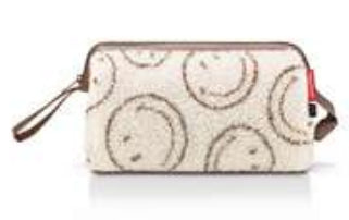 Reisenthel travelcosmetic – Kulturbeutel, 4 l, Polyester (rPET), Smiley Teddy Chocolate, 26 × 18 × 13,5 cm
