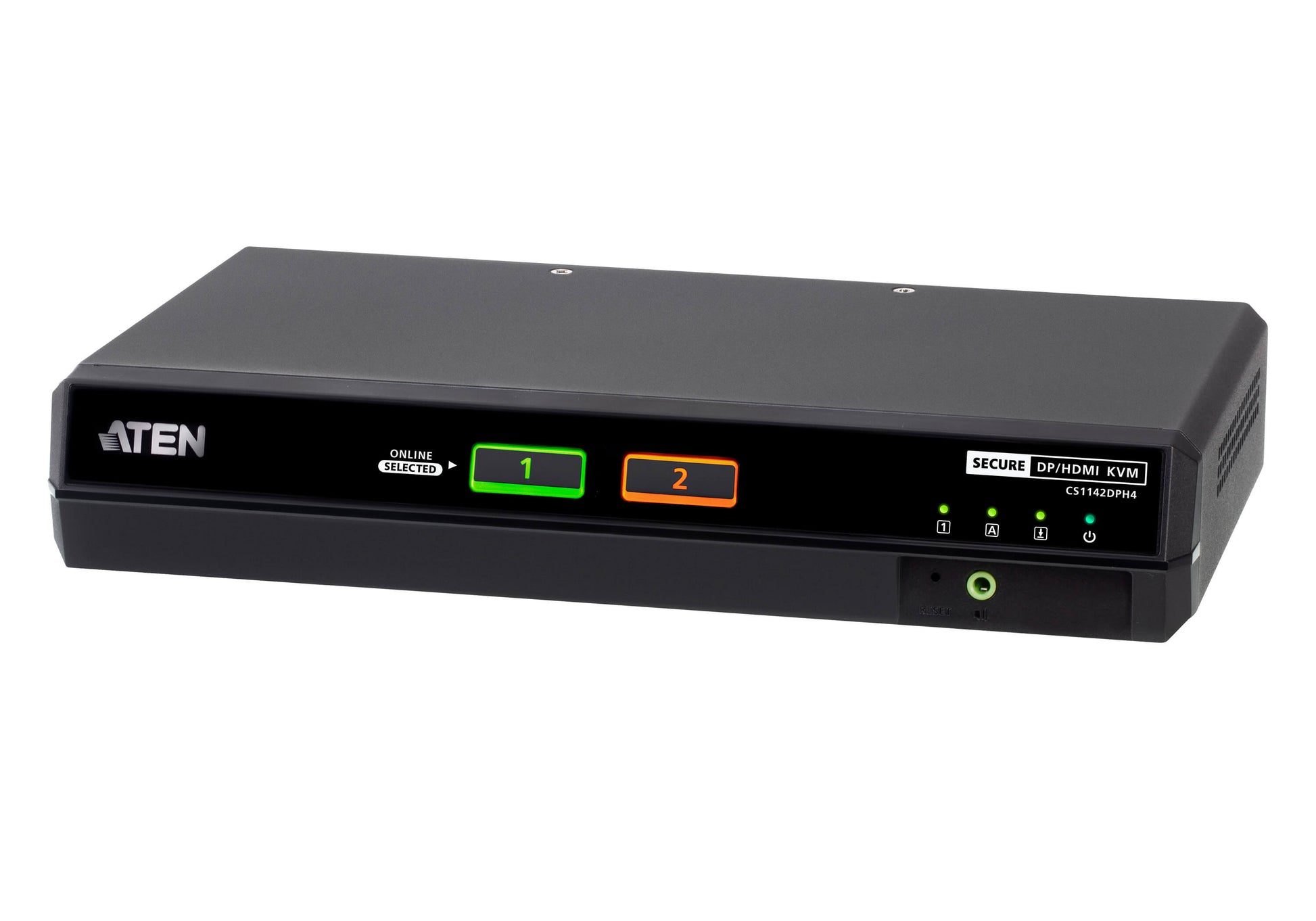 ATEN CS1142DPH4 – KVM-Switch – 2-Port, DP/HDMI – 5120 × 2880 @ 60 Hz, Audio