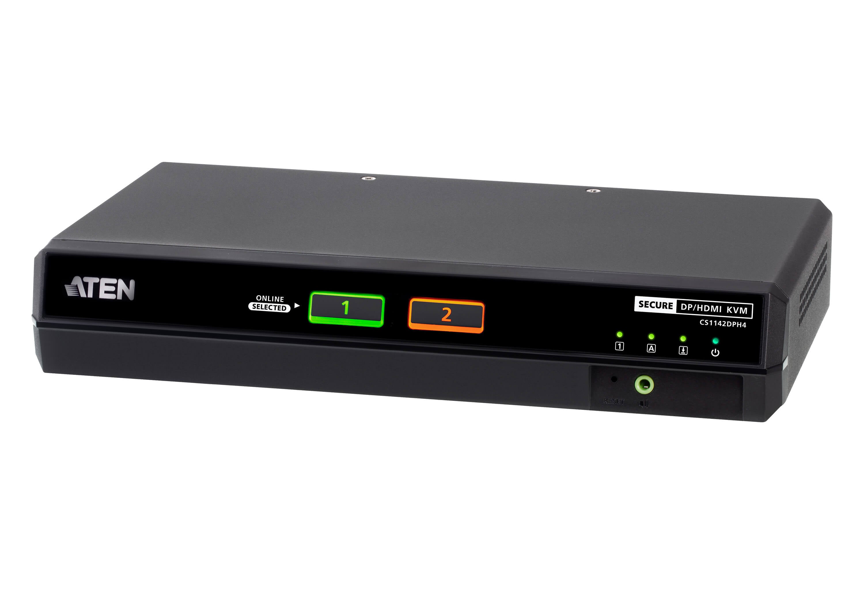 ATEN CS1142DPH4 – KVM-Switch – 2-Port, DP/HDMI – 5120 × 2880 @ 60 Hz, Audio