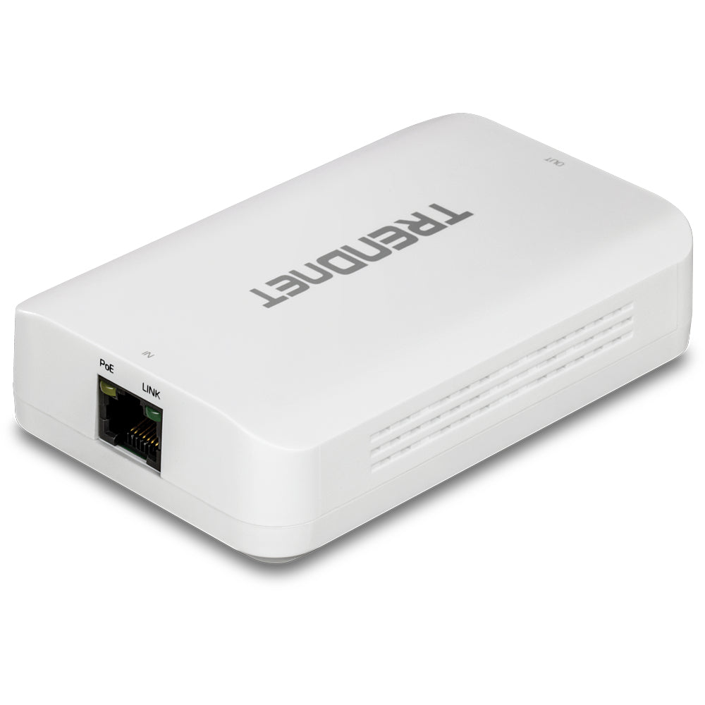 TRENDnet TPE-BE200 PoE-Extender – Gigabit, bis 200 m, 2× PoE+ (30 W) aus 1× PoE++ (60 W), 3× RJ-45 – Weiss