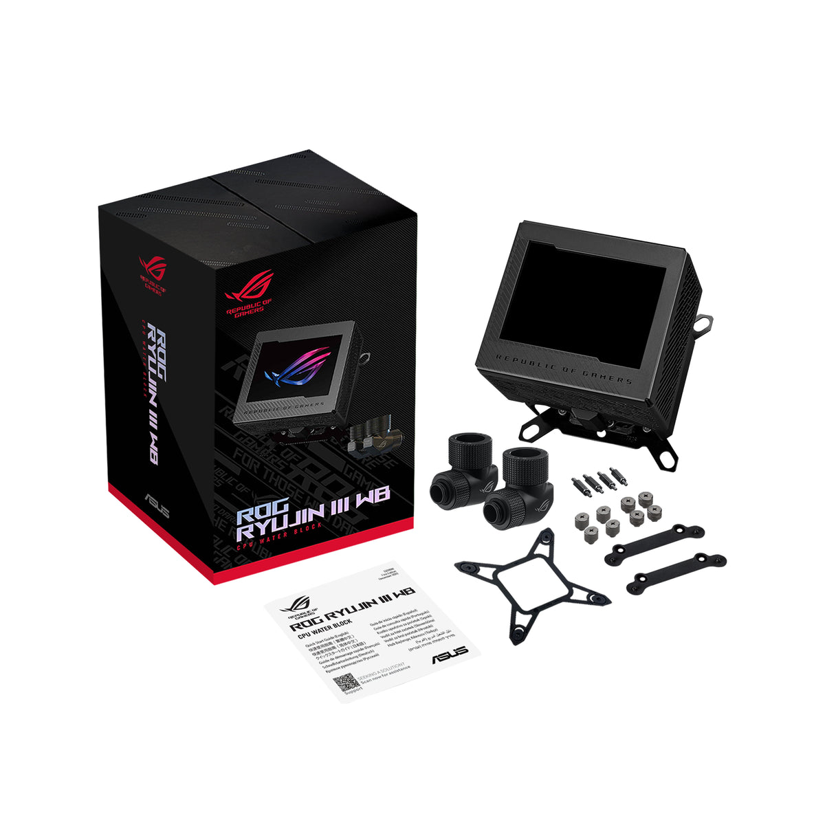 ASUS ROG RYUJIN III WB – Wasserblock – für LGA 1700, AM4, AM5 und andere, 89×89×107 mm, Schwarz