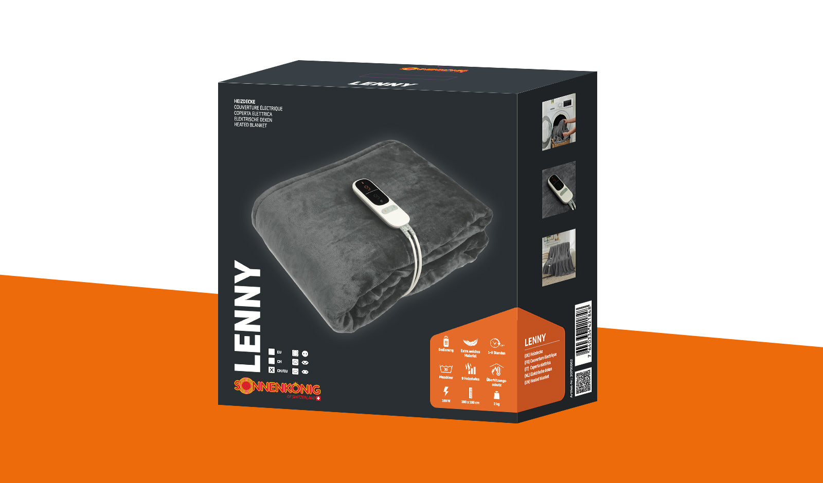 Sonnenkönig Lerry Wohndecke – Fleece, Grau – 160 × 180 cm