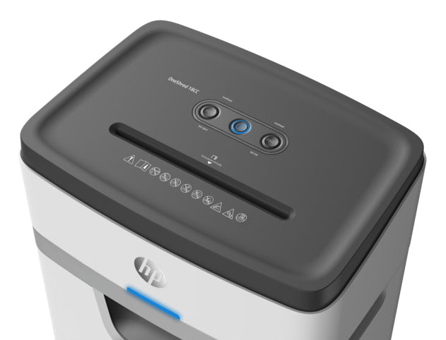 HP OneShred 18CC – Aktenvernichter, DIN P-4, Partikelschnitt 4 × 35 mm, 18 Blatt, 25 l