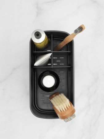 Brabantia Aufbewahrungsbox ReNew – 19,7×9,8×11 cm, Kunststoff, freistehend, Dunkelgrau