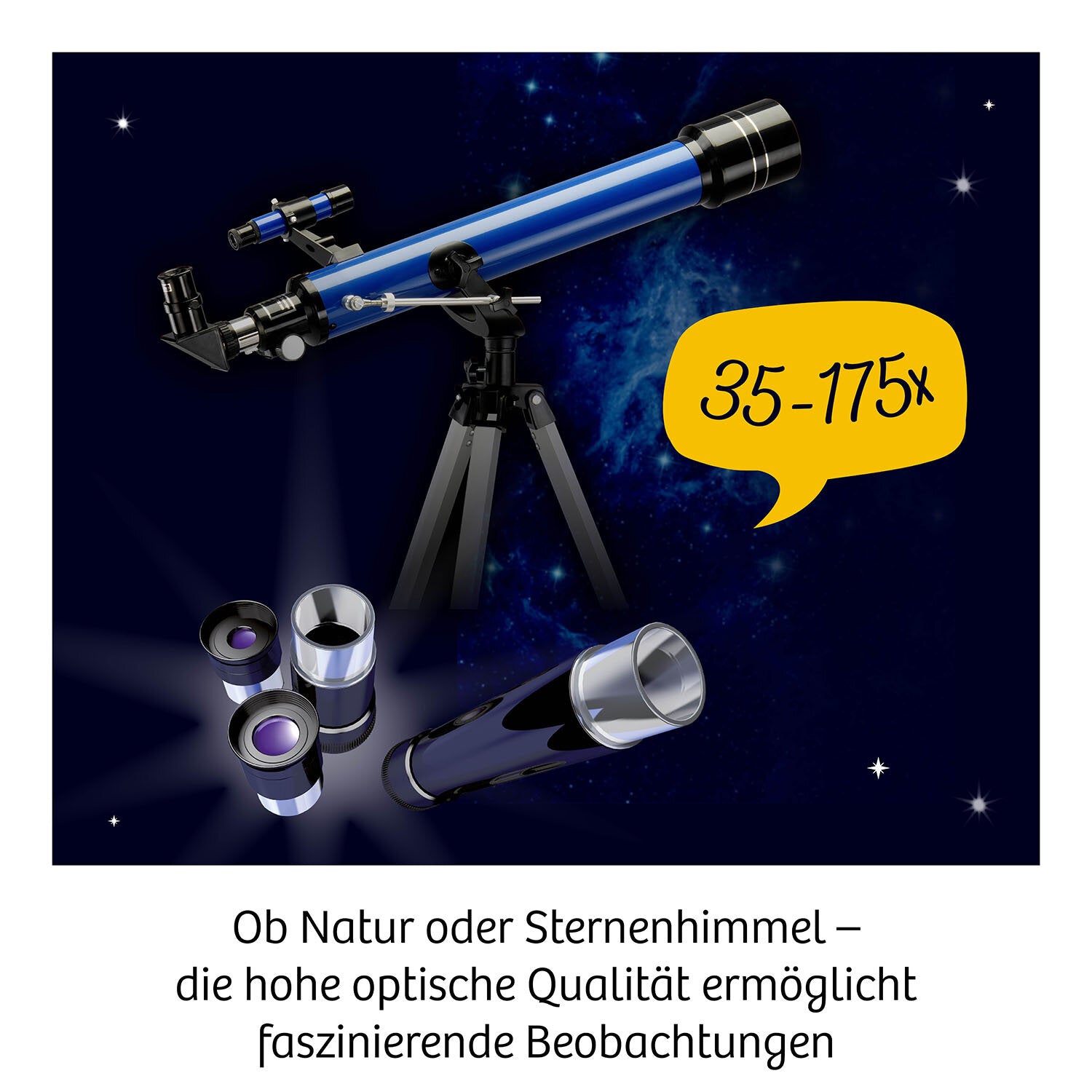 Kosmos Teleskop – Astro, Durchmesser 70 mm, Brennweite 700 mm, 175× Vergrösserung, 12–14 Jahre