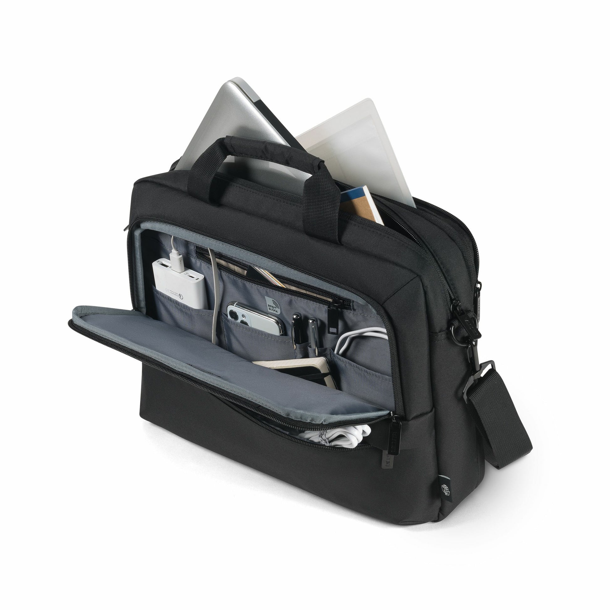 DICOTA Notebook-Tasche bis 17,3" – Wasserabweisend, 100% recyceltes PET – Schwarz