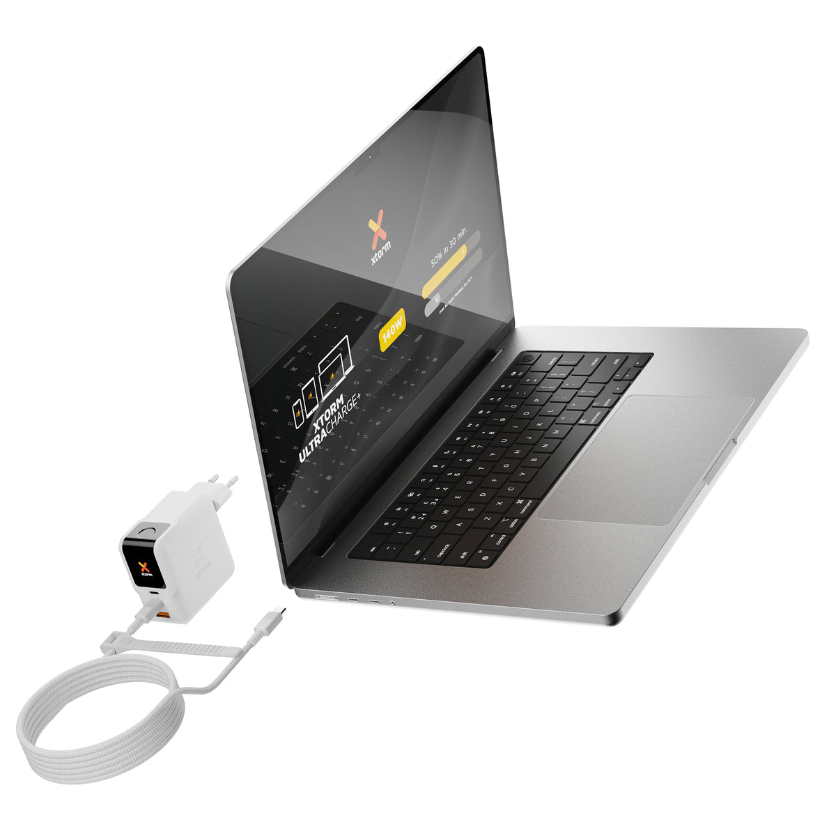 Xtorm NextGen XECNG1400 USB-Ladegerät 140 W – USB-C×2, USB-A×1 – PD, QC 3.0, GaN – Weiss