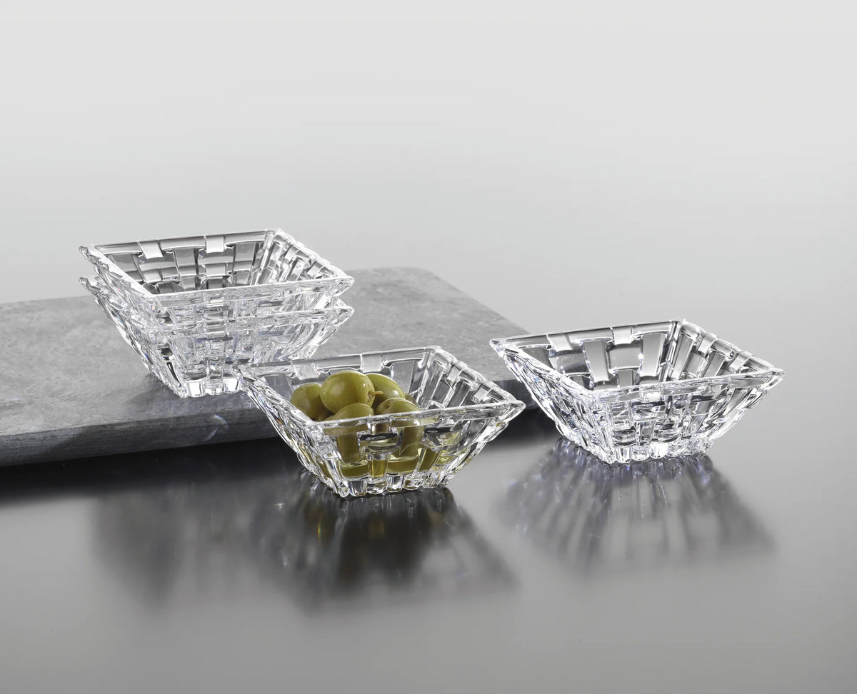 Nachtmann Saucenschale Bossa Nova – 4er Set, 8,5 × 8,5 × 3,6 cm, Kristallglas, Transparent, spülmaschinenfest