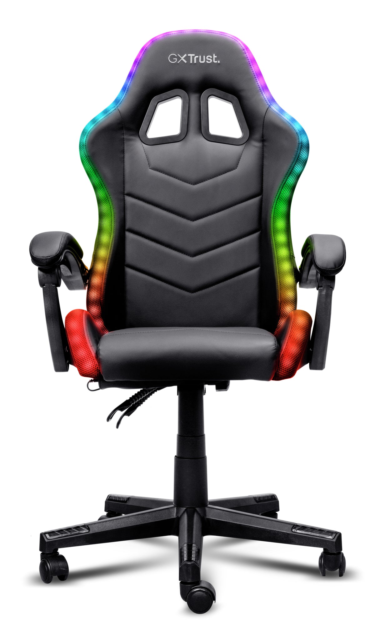 Trust GXT704 Roniq Gaming-Stuhl – Kunstleder – Schwarz, RGB-Beleuchtung, bis 110 kg