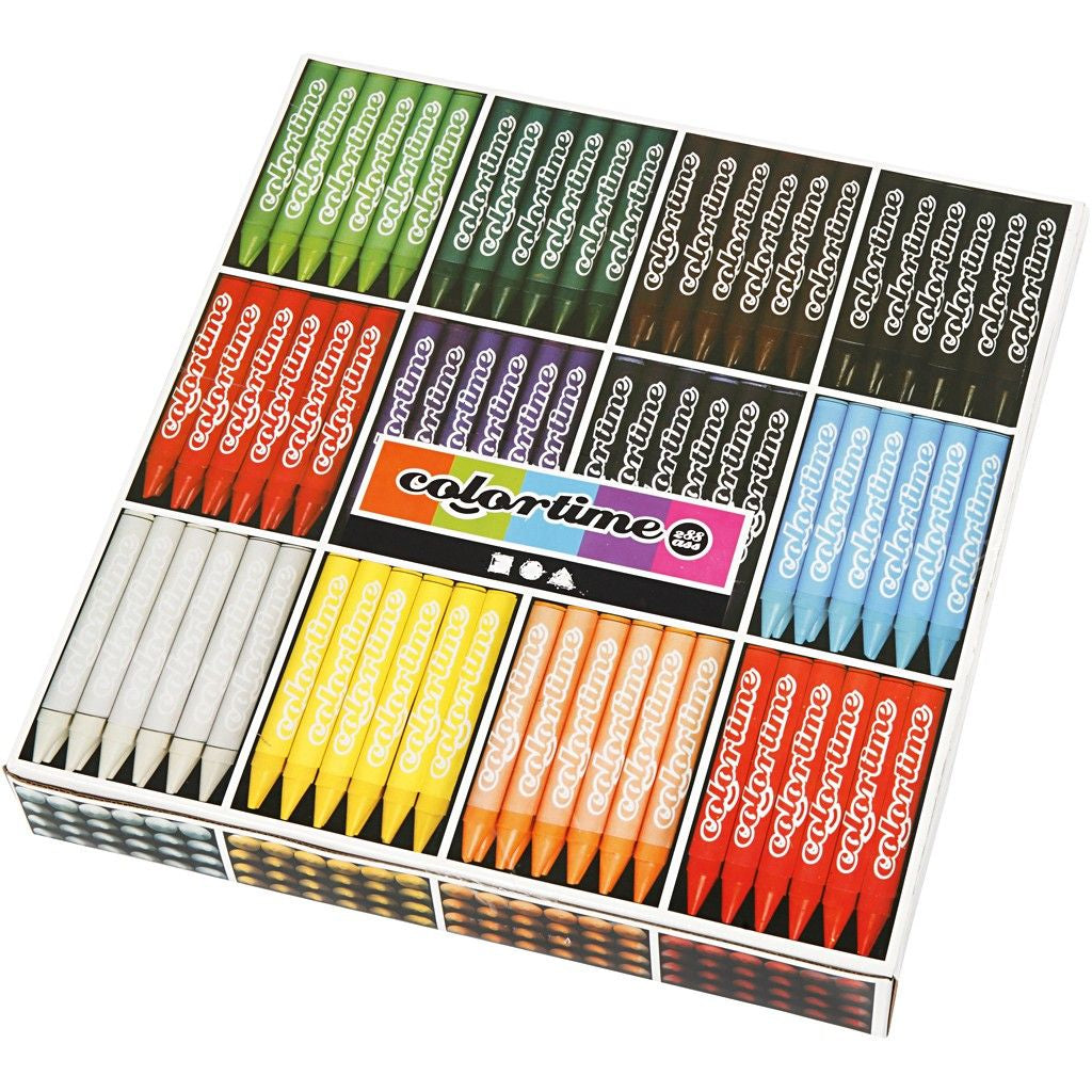 Creativ Company Colortime Wachsmalkreiden – 288 Stk., waschbar, Kunststoffkasten