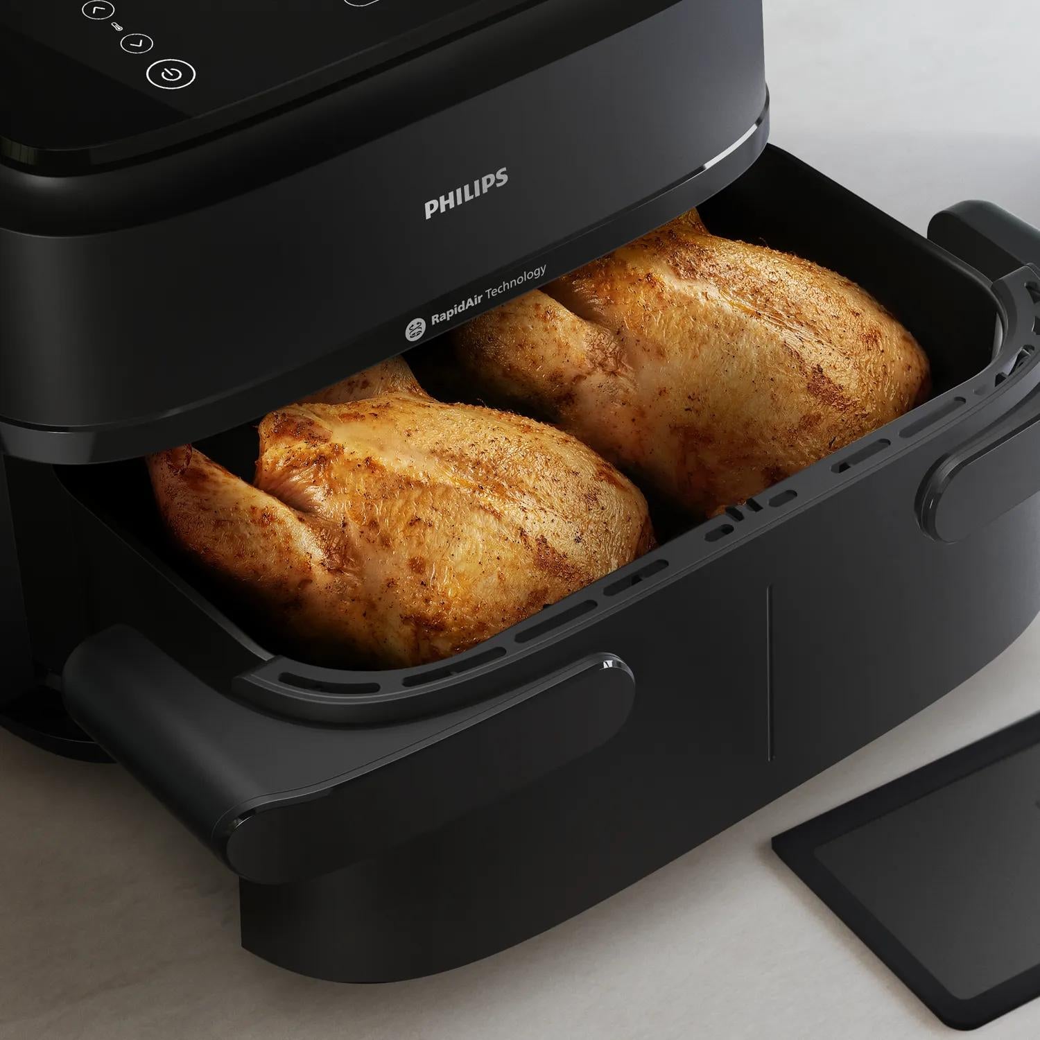 Philips Heissluftfritteuse NA150/00 – 7 l, Rapid Air & 8 Programme, 2450 W – schwarz