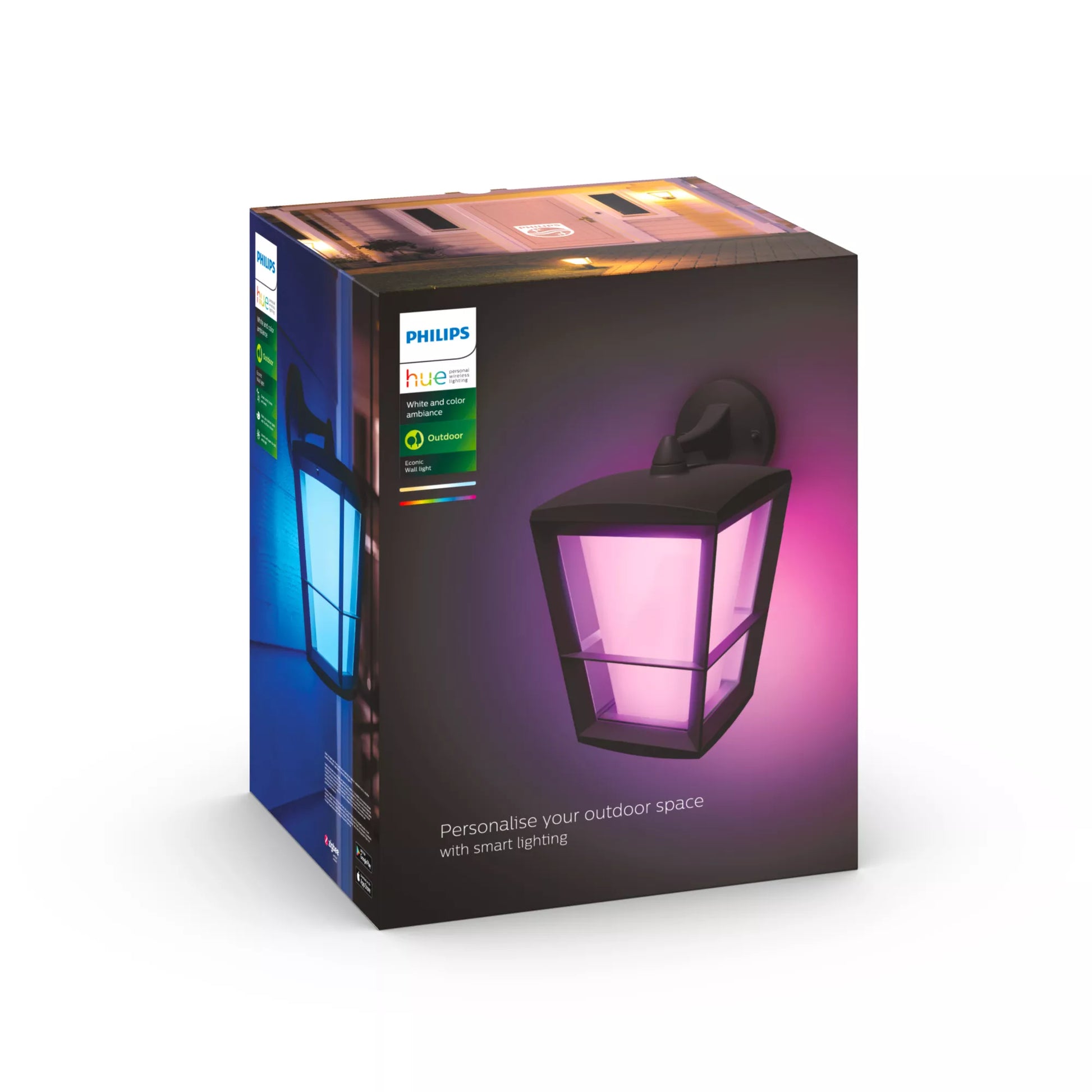 Philips by Signify Philips Hue Aussenwandleuchte – 31,2 cm – 1150 lm, 15 W – Warmweiss, 2000–6500 K – IP44 – Netzbetrieb – Zigbee