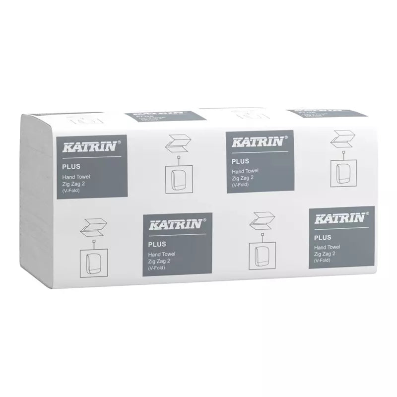Katrin Falthandtuch – V-Falz, 2-lagig, Recycling-Zellstoff, Weiss, 224×230 mm, für Katrin Inclusive Medium