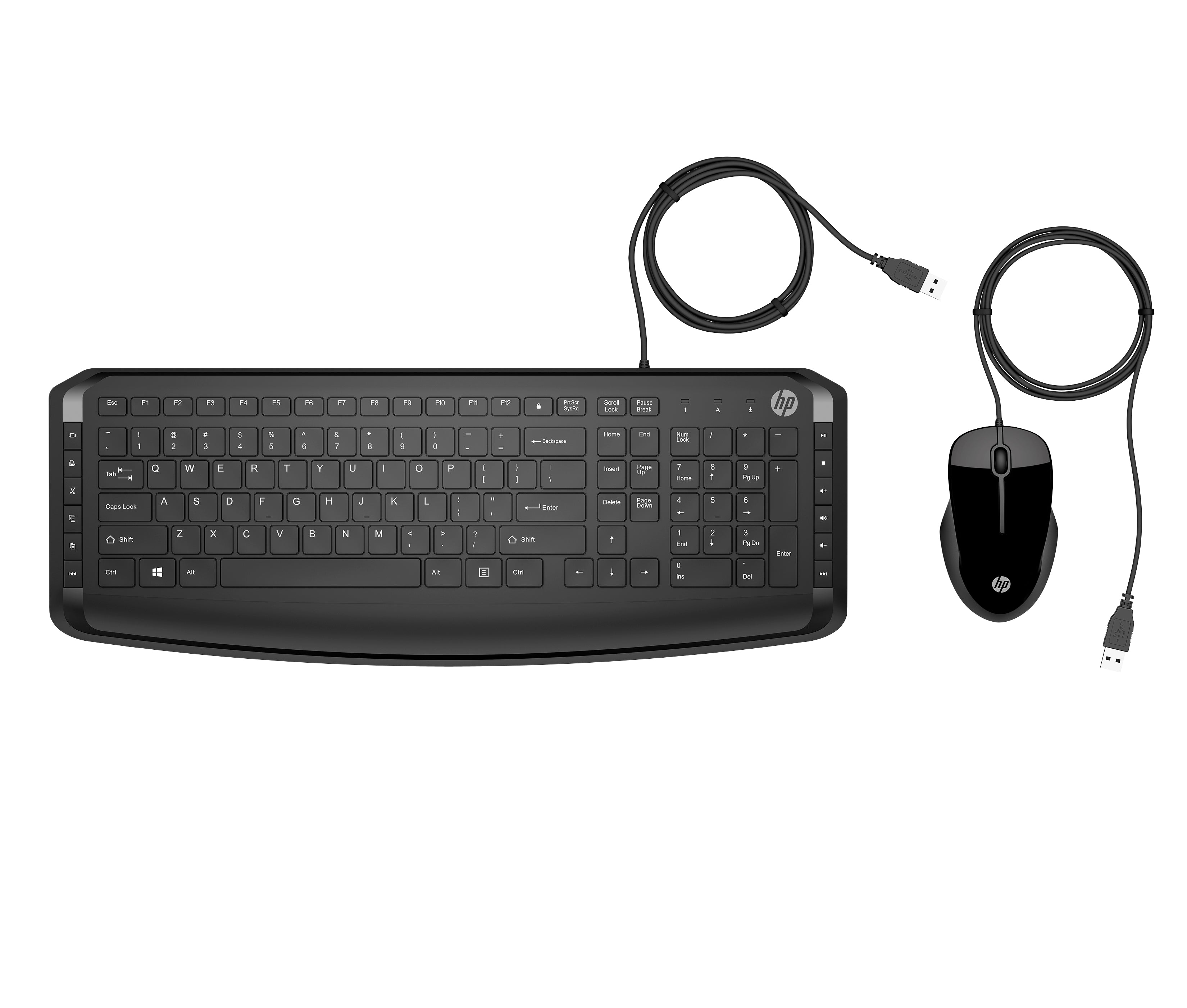 HP Tastatur- und Maus-Set – kabelgebunden, USB – schwarz – für PCs mit freiem USB-Anschluss