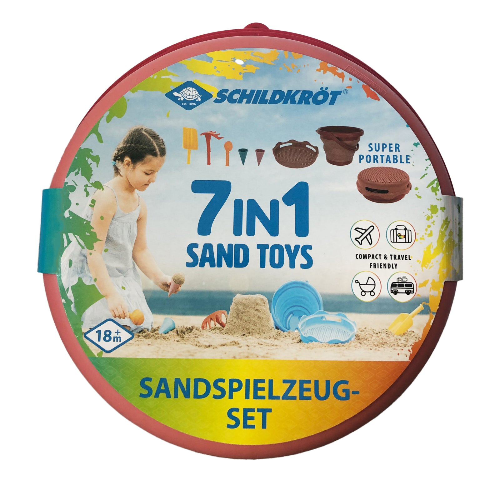 Schildkröt Funsports Sandspielzeug-Set – 7-teilig – 3 l Eimer – ab 3 Jahren – Kunststoff, BPA-frei