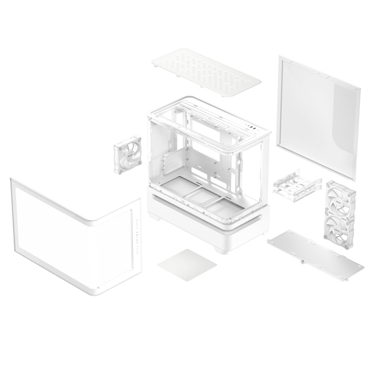 ASUS AP202 PRIME TG – PC-Gehäuse – Mid-Tower, für Micro-ATX, Mini-ITX, 6 Lüfterplätze, Schwarz, Hartglas