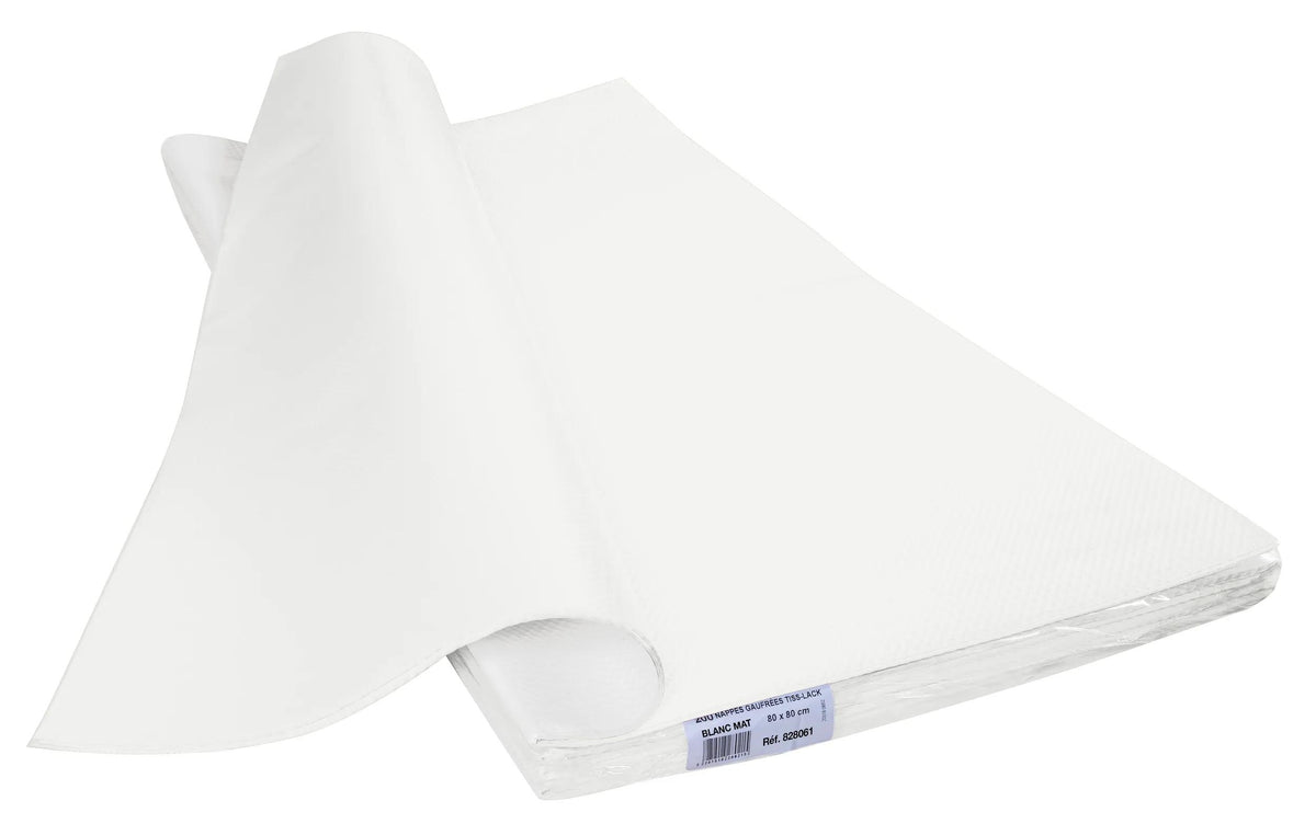 PRONAPPE Tischdecke – 80×80 cm, Papier, Weiss, 200er-Pack