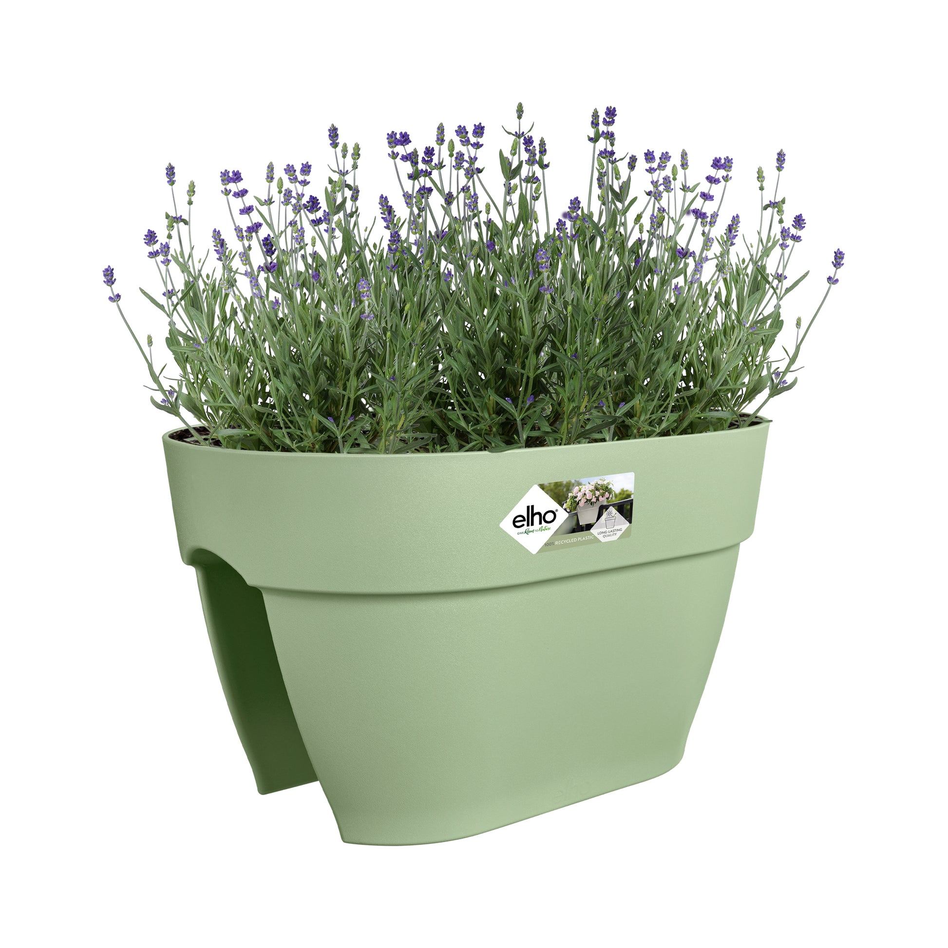 elho Blumenkasten – 10000 ml, 40 × 22 cm – Recycling-Kunststoff, Grün