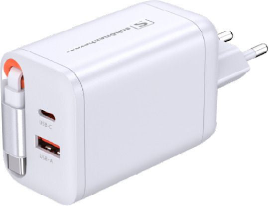 M. Schönenberger Schönenberger 24.11067WS USB-Wandladegerät 67 W – GaN, PD 3.0, QC 2.0 – USB-C×2 – für Smartphones – weiss