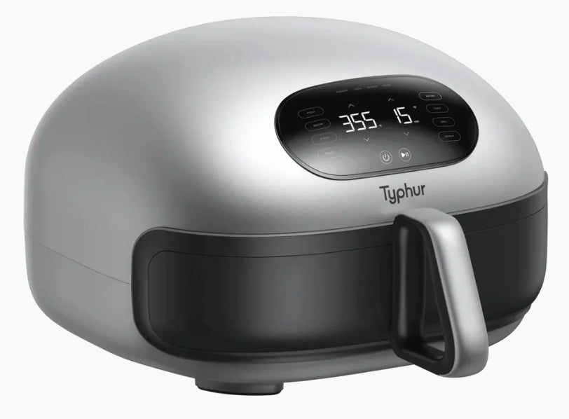 Typhur Heissluftfritteuse Dome 2 10009 – 5,3 l, Grill- und Bratfunktion, 1750 W – Schwarz/Silber