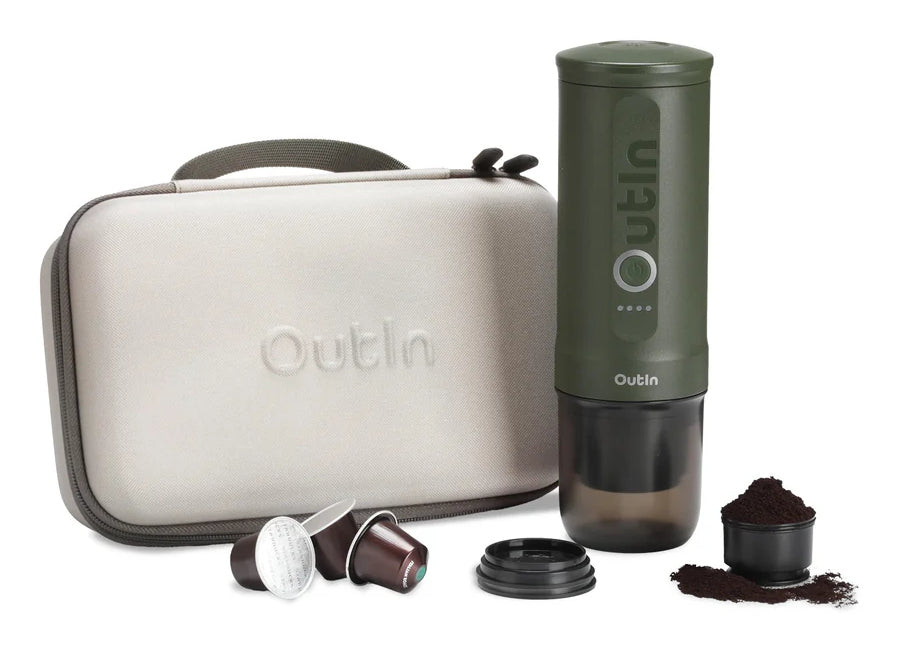 Outin OTEM-01-FG-Bag Kapselmaschine – 0,1 l, grün, 7 × 23 × 7 cm