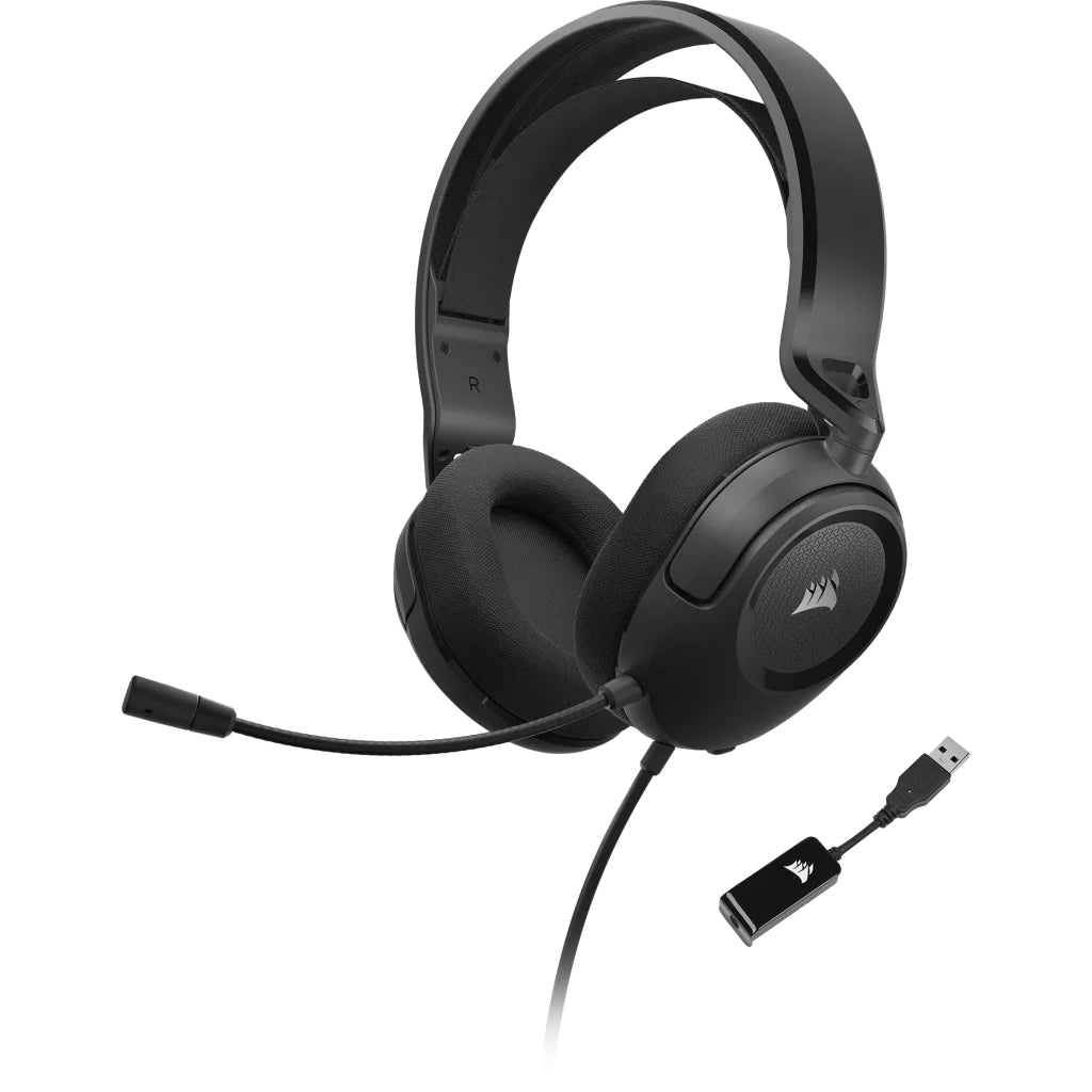 Corsair HS35 SURROUND v2 Gaming-Headset – Over-Ear, Stereo, Kabelgebunden, 3,5 mm Klinke, Schwarz