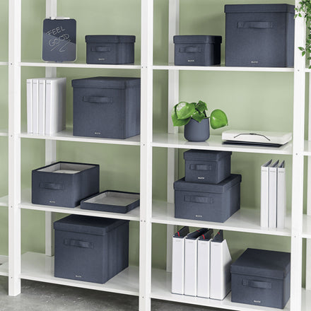 Leitz Faltbox 8 l – faltbar – Karton – dunkelgrau – 190 × 160 × 285 mm