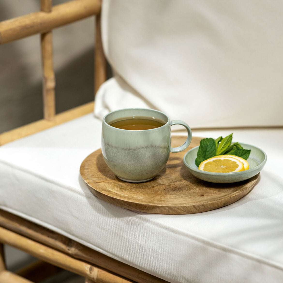 Villeroy & Boch Perlemor Alga Untertasse – Porzellan, grün, Ø 12,0 cm, spülmaschinengeeignet