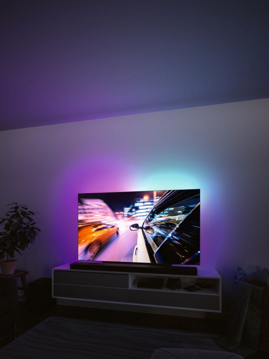 Paulmann 78880 TV-Backlight-Set – RGB, USB, dimmbar – für 55" TVs – Schwarz