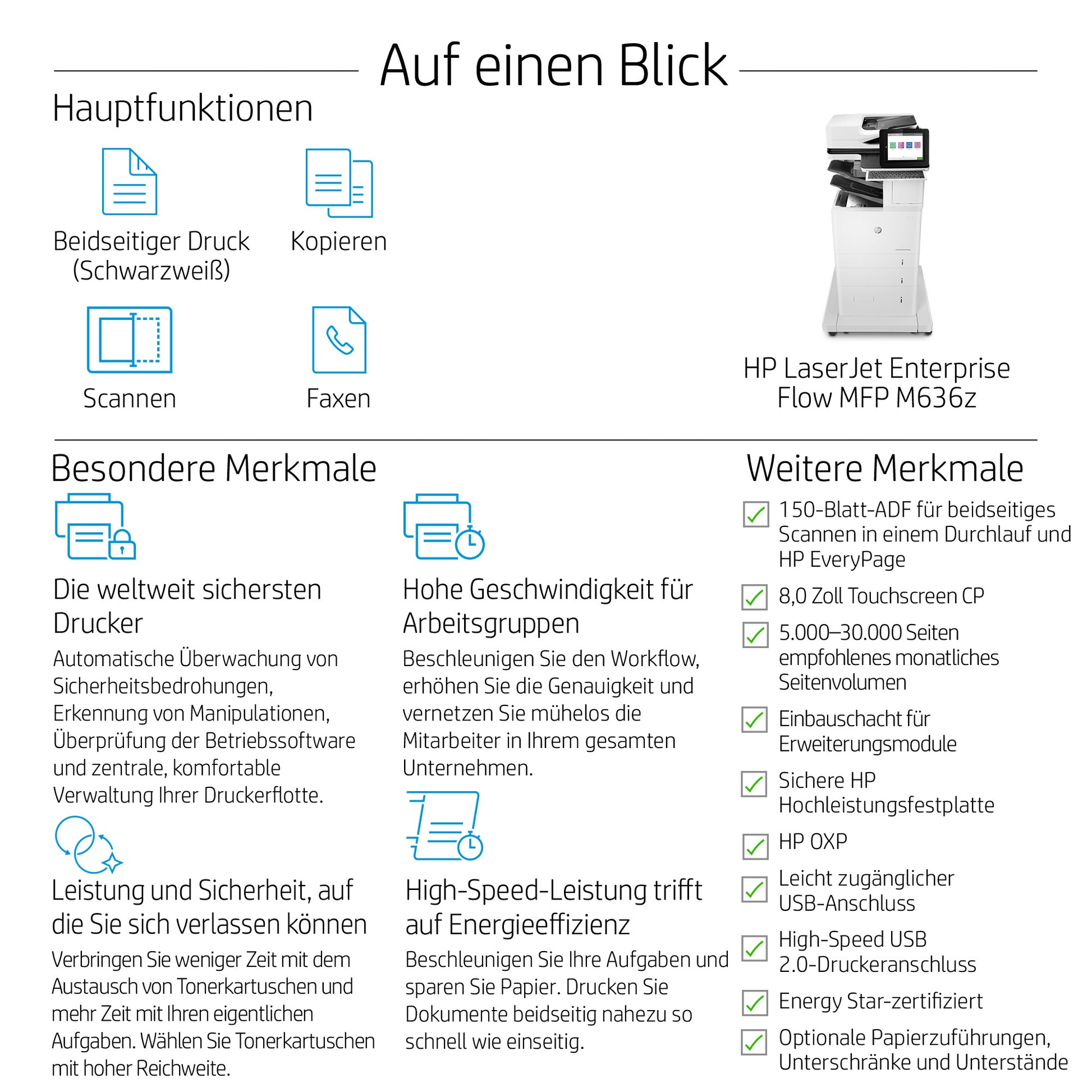 HP Laserjet Enterprise Flow M636z – S/W Laser-MFP