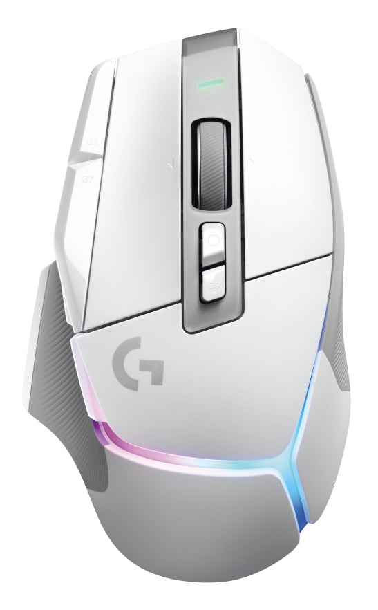 Logitech G G502 X PLUS – Gaming-Maus – Kabellos (2,4 GHz), 25600 DPI, RGB-Beleuchtung, rechts, Weiss