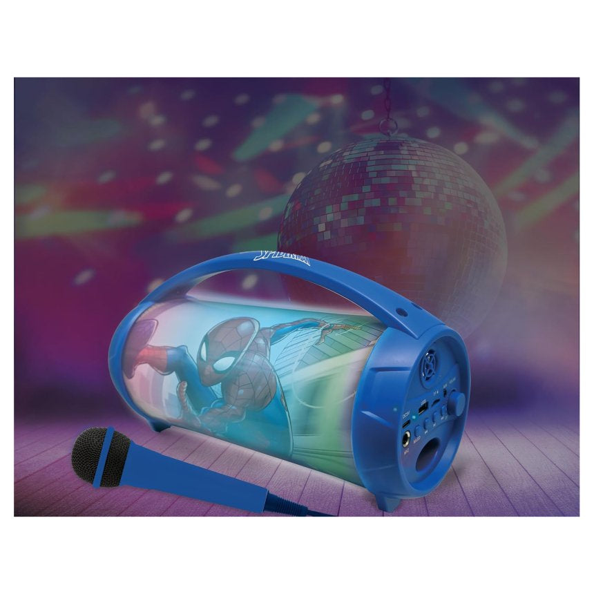 Lexibook BTP585SPZ – Bluetooth-Lautsprecher – mit Mikrofon, Lichteffekte, 3 h Akkulaufzeit, Blau