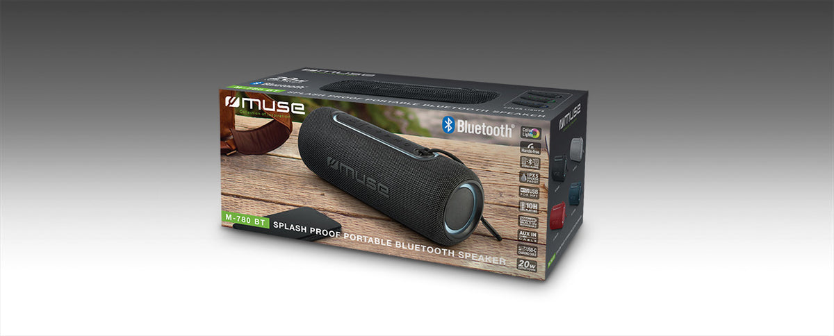 Muse M-780 BT – Bluetooth-Lautsprecher – 20 W, IPX5, 10 h, Schwarz
