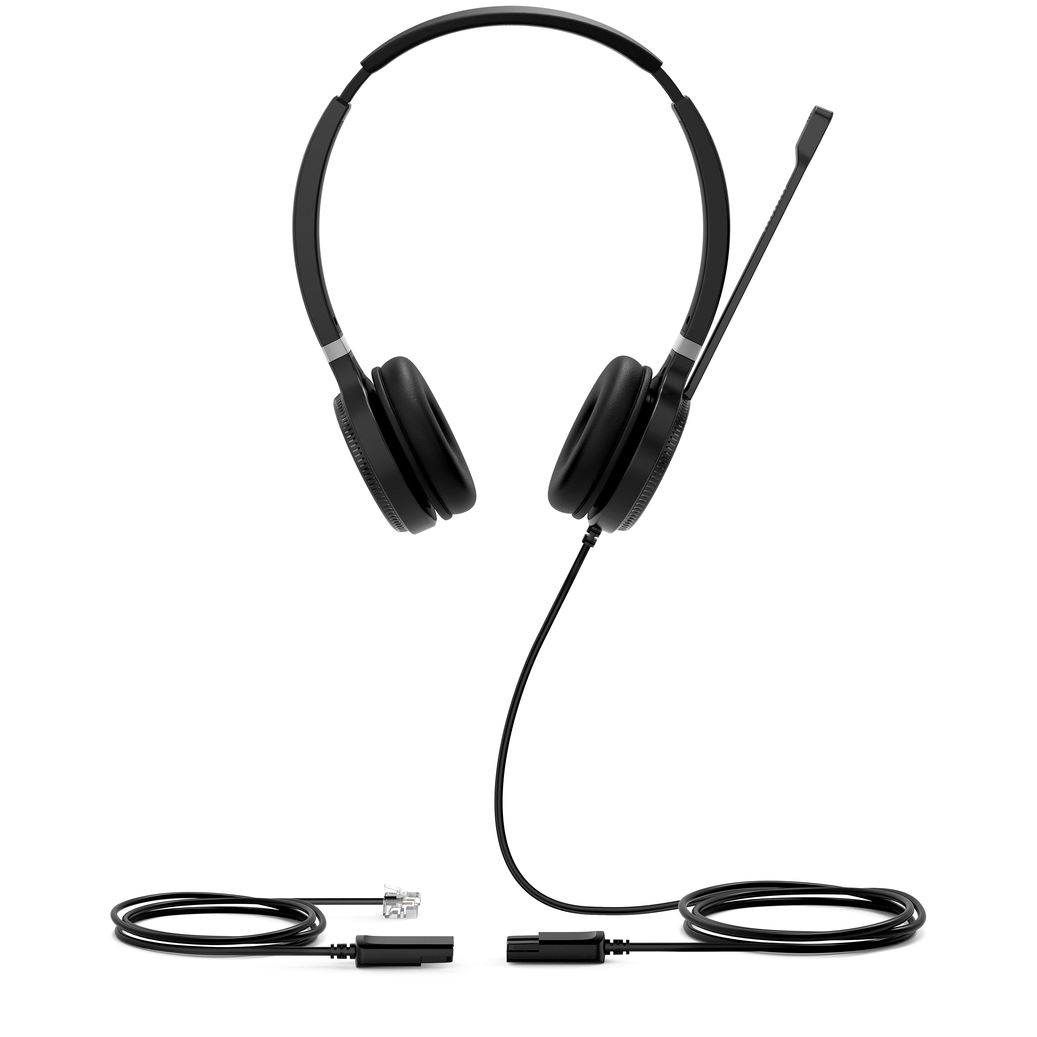 Yealink YHS36 Headset – On-Ear, Stereo, Kabel, für T19(P)E2, T21(P)E2, T23P und andere, Schwarz/Silber